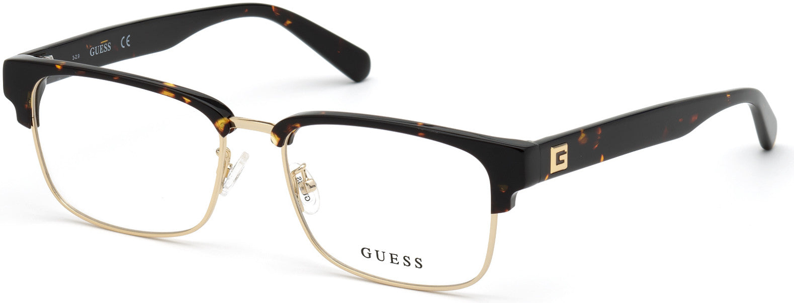 Guess GU50007-D Browline Eyeglasses 052-052 - Dark Havana