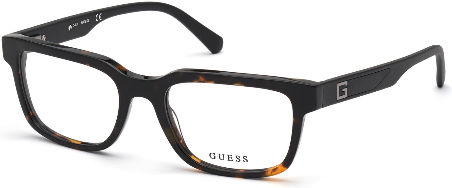 Guess GU50016 Square Eyeglasses 052-052 - Dark Havana