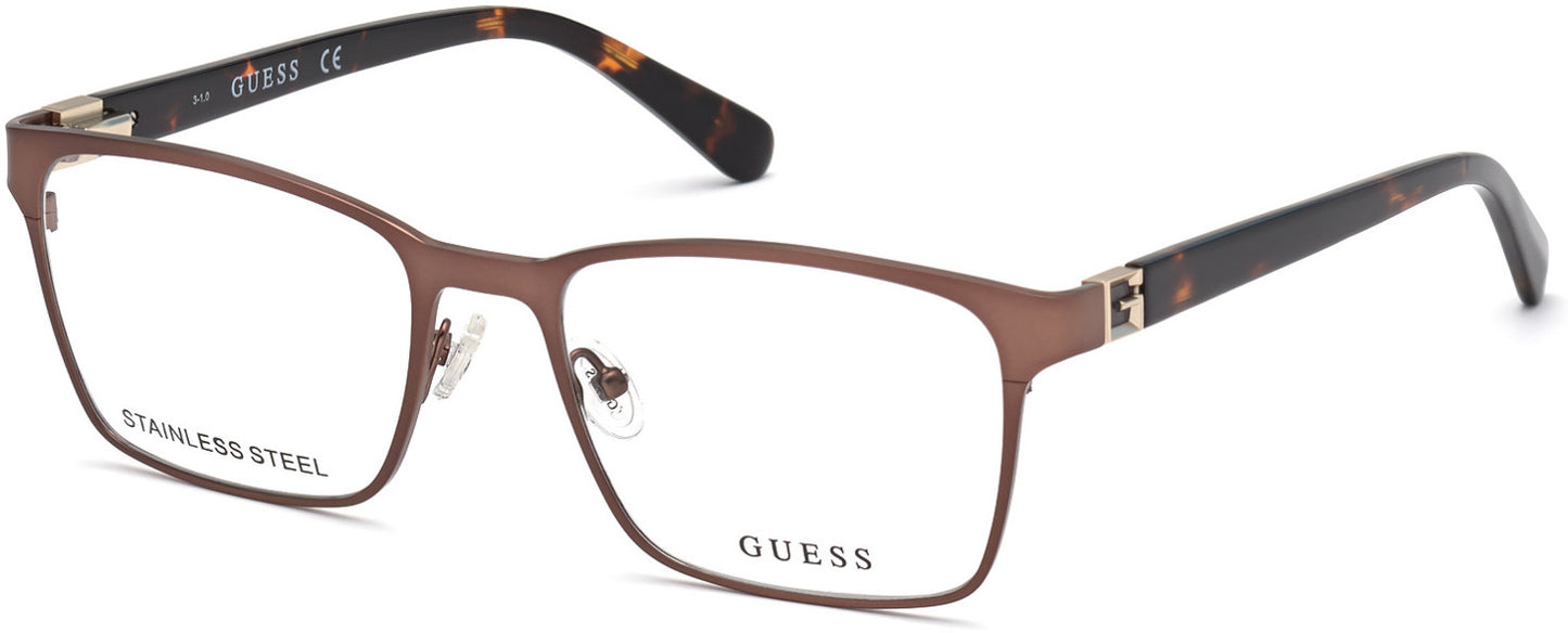 Guess GU50019 Square Eyeglasses 050-050 - Dark Brown