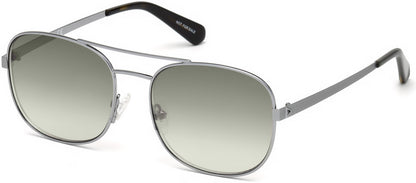 Guess GU5201 Pilot Sunglasses 06Q-06Q - Shiny Dark Nickeltin / Green Mirror