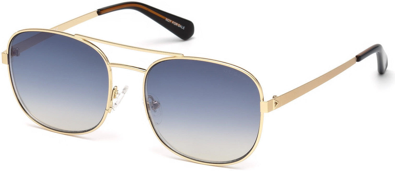 Guess GU5201 Pilot Sunglasses 32X-32X - Gold / Blu Mirror