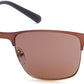 Guess GU6878 Geometric Sunglasses 49E-49E - Matte Dark Brown / Brown