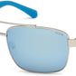 Guess GU6894 Geometric Sunglasses 10X-10X - Shiny Light Nickeltin / Blu Mirror