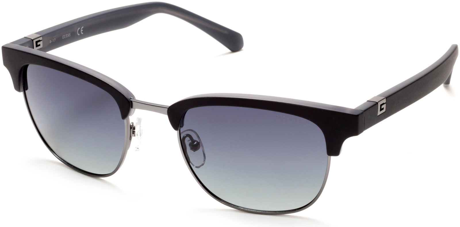 Guess GU6895 Geometric Sunglasses 02D-02D - Matte Black / Smoke Polarized