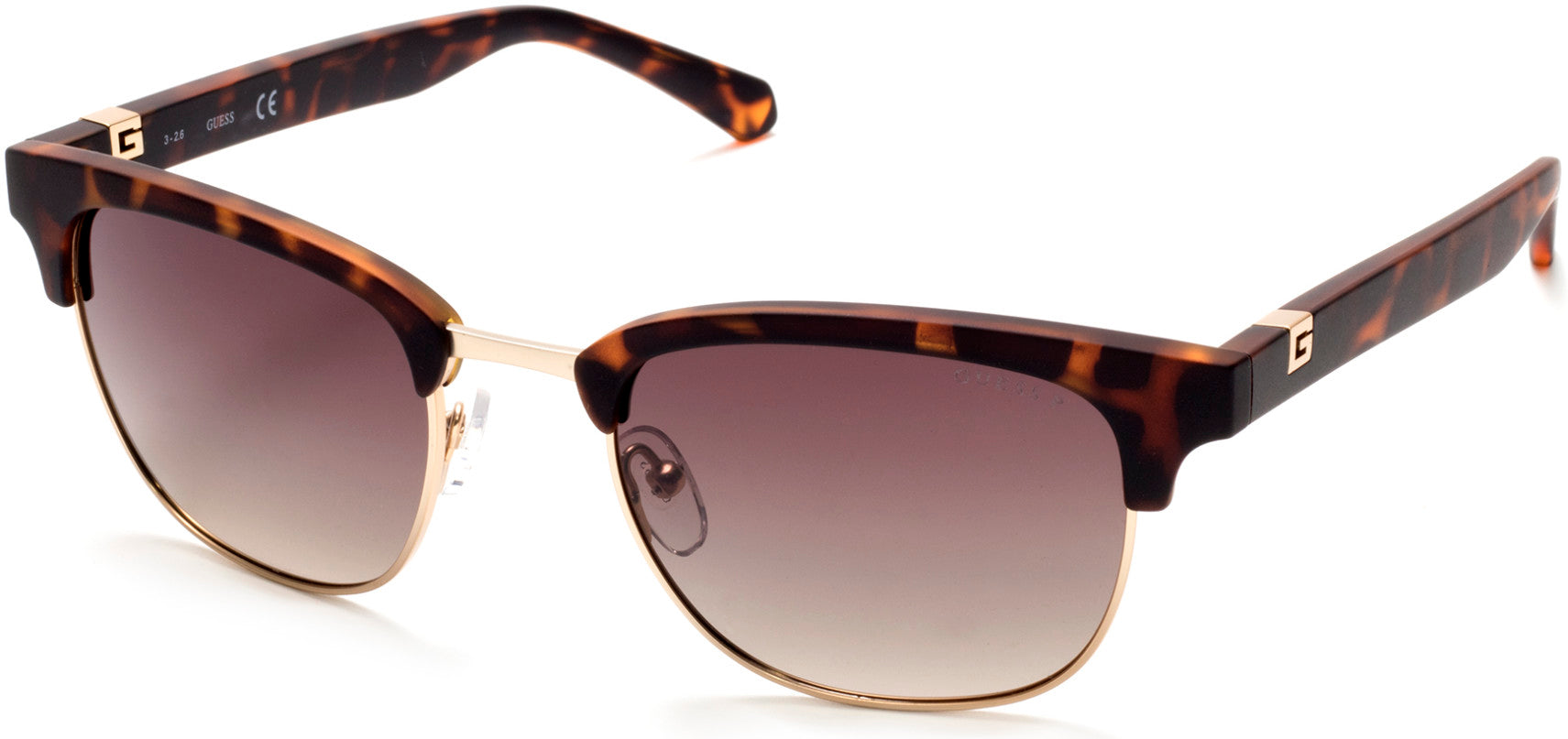 Guess GU6895 Geometric Sunglasses 52H-52H - Dark Havana / Brown Polarized