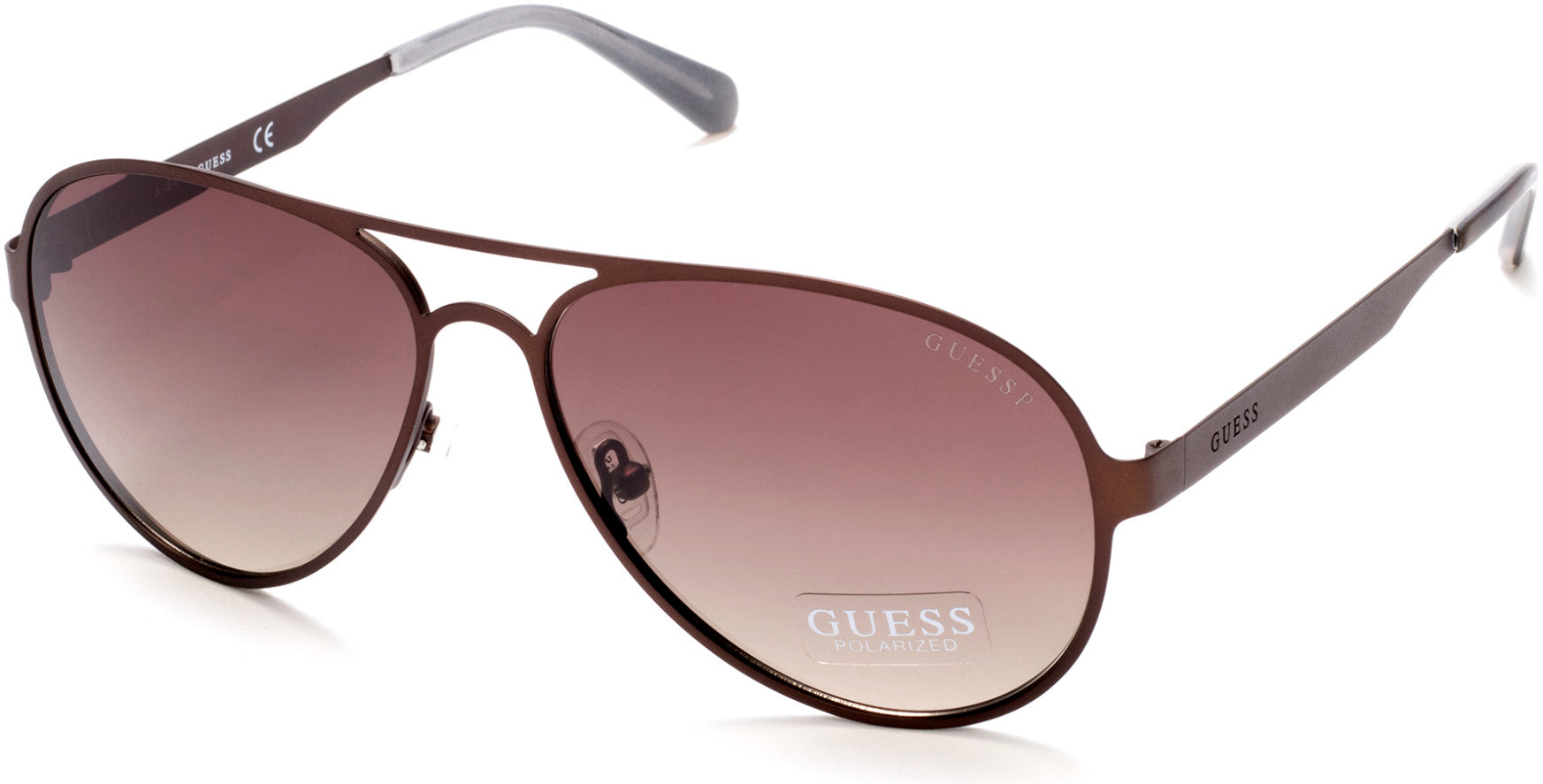 Guess GU6897 Aviator Sunglasses 49H-49H - Matte Dark Brown / Brown Polarized