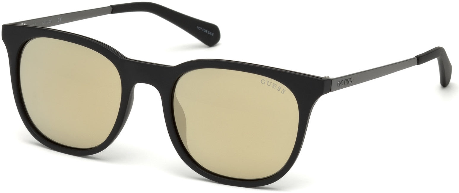 Guess GU6920 Square Sunglasses 02G-02G - Matte Black / Brown Mirror
