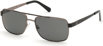 Guess GU6968 Navigator Sunglasses 08D-08D - Shiny Gunmetal  / Smoke Polarized