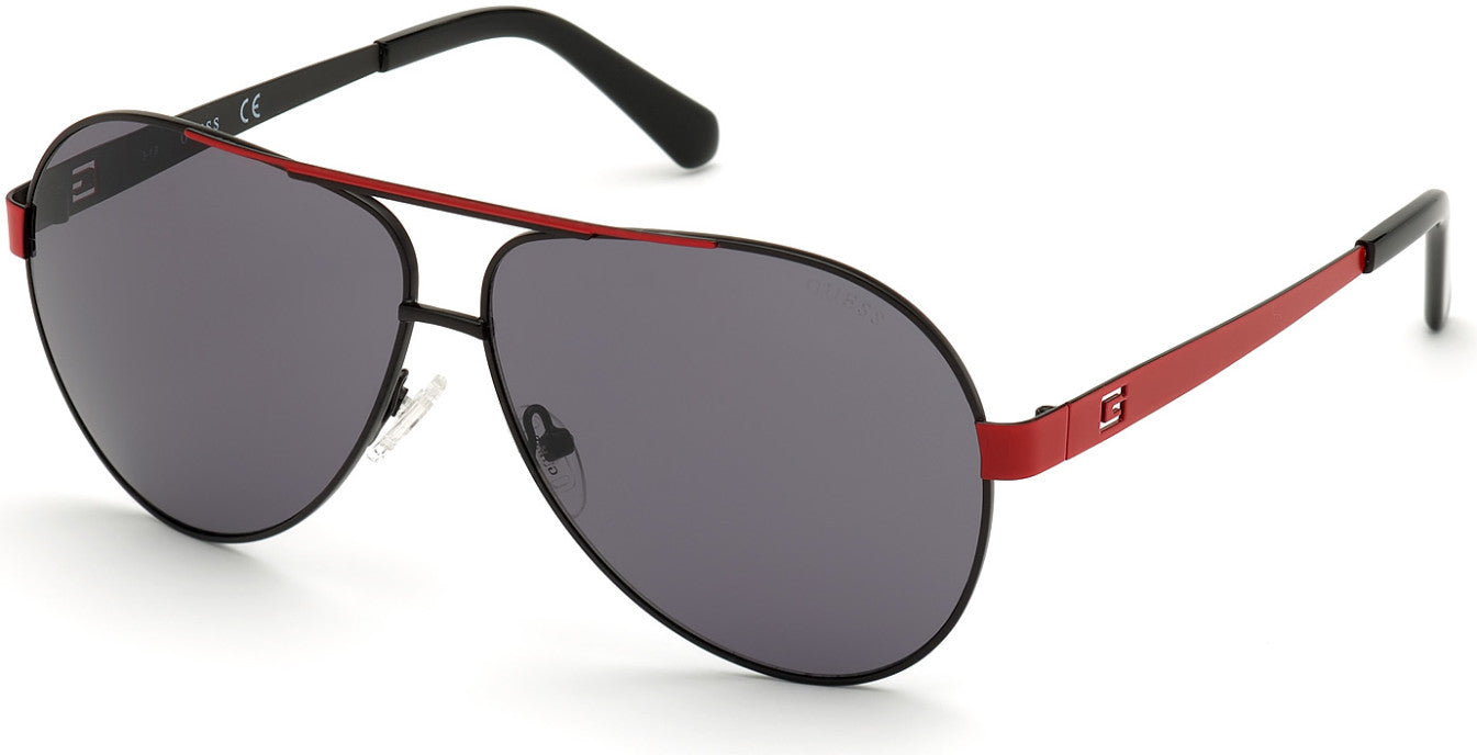 Guess GU6969 Pilot Sunglasses 01A-01A - Shiny Black  / Smoke