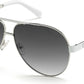 Guess GU6969 Pilot Sunglasses 10C-10C - Shiny Light Nickeltin / Smoke Mirror