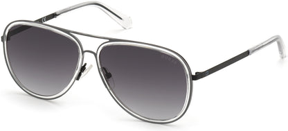 Guess GU6982 Pilot Sunglasses 01B-01B - Shiny Black  / Gradient Smoke