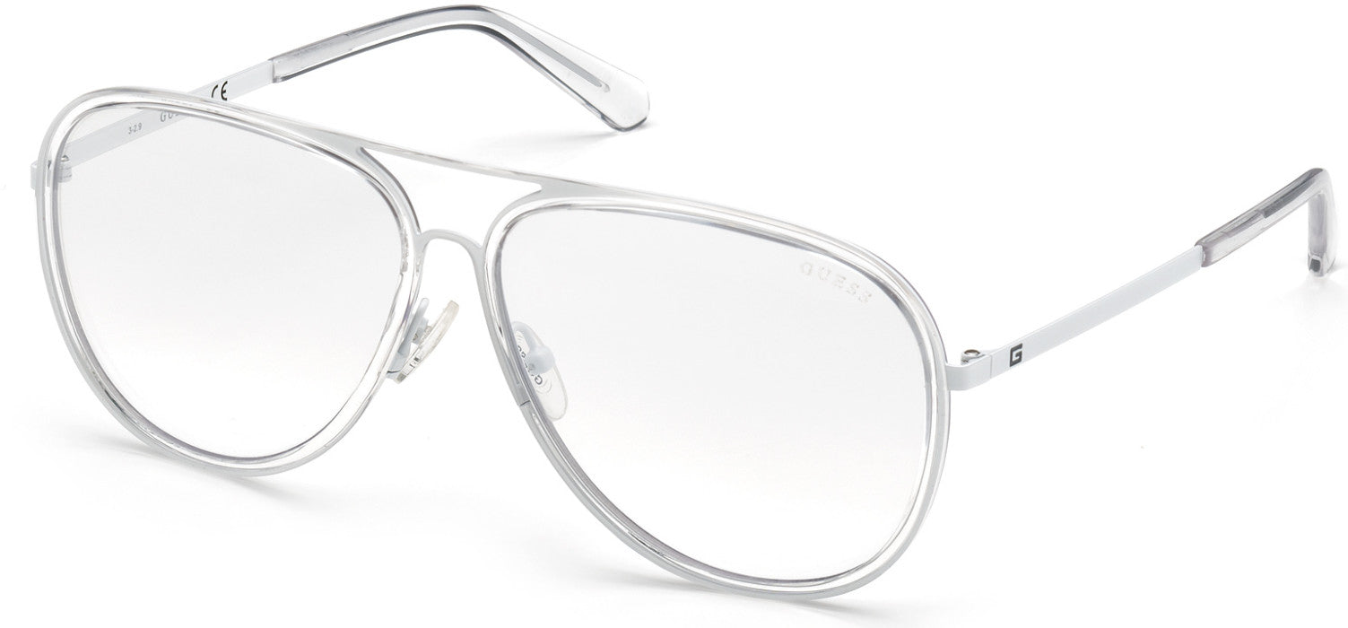 Guess GU6982 Pilot Sunglasses 22C-22C - White/crystal / Smoke Mirror