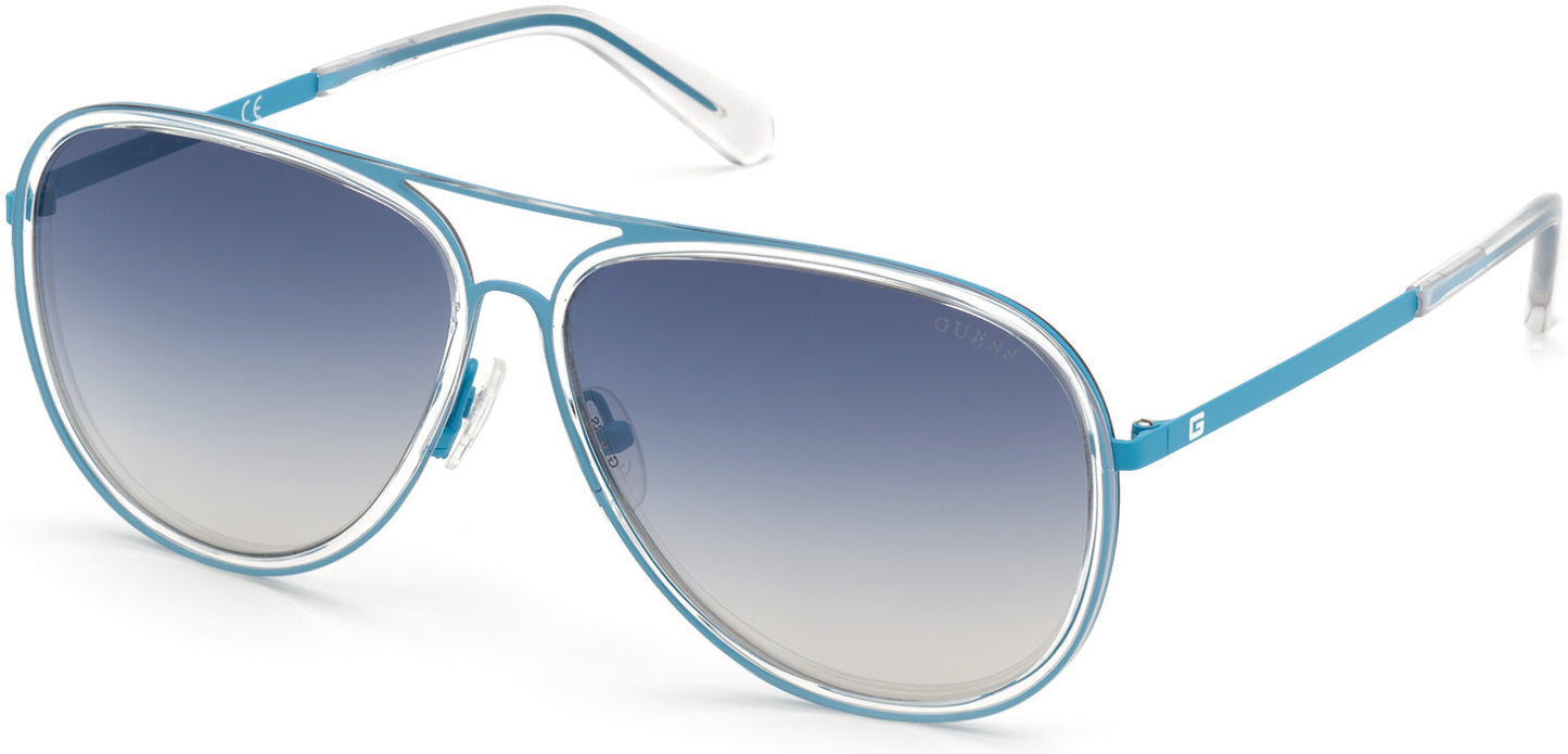 Guess GU6982 Pilot Sunglasses 90W-90W - Shiny Blue / Gradient Blue