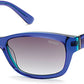 Guess GU7409 Geometric Sunglasses 90X-90X - Shiny Blue / Blu Mirror