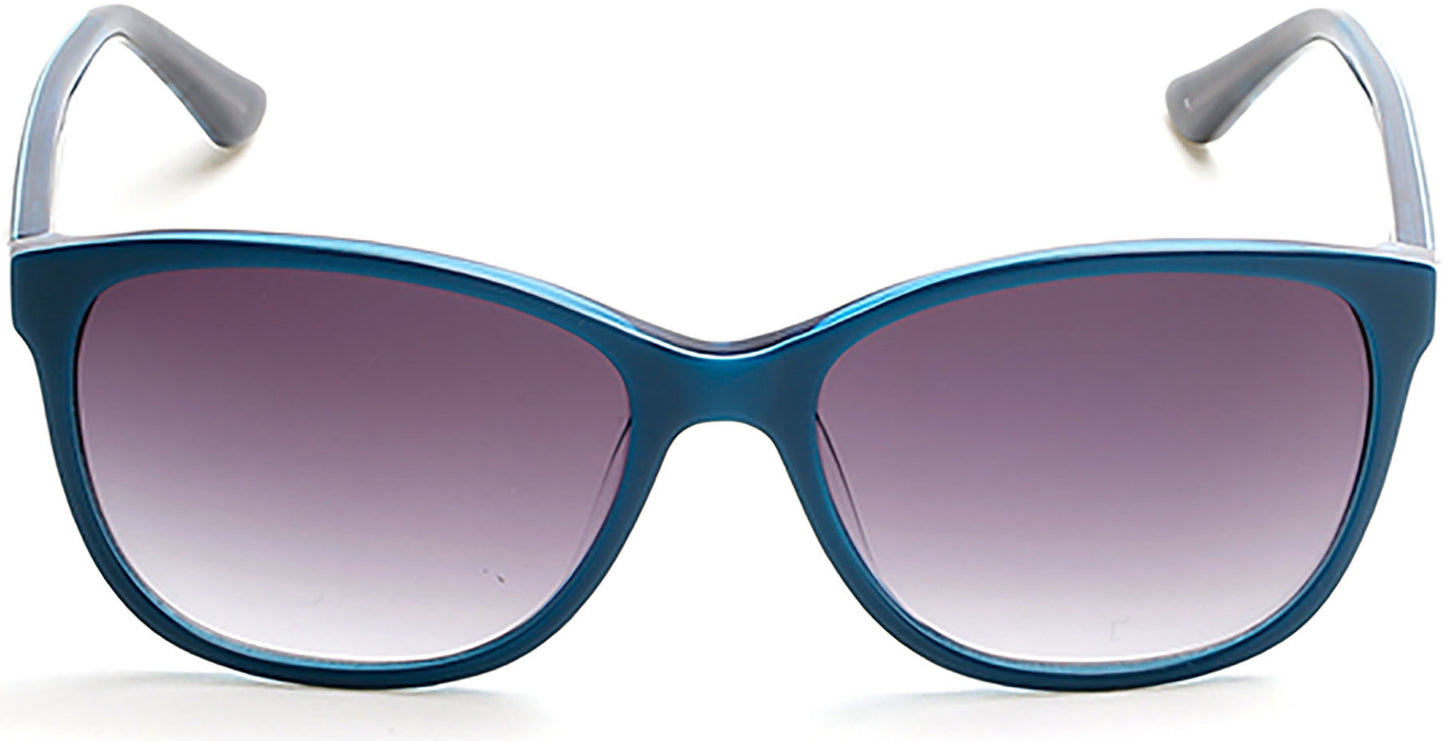 Guess GU7426 Geometric Sunglasses 90B-90B - Shiny Blue / Gradient Smoke