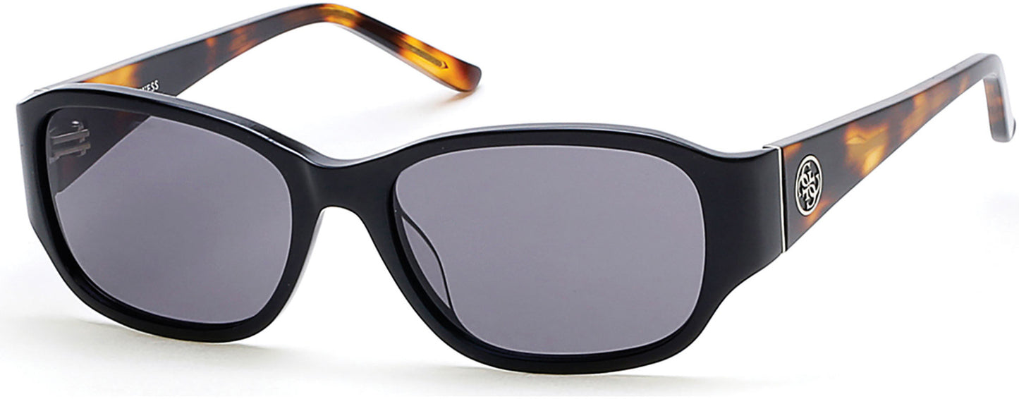 Guess GU7436 Sunglasses 01A-01A - Shiny Black  / Smoke