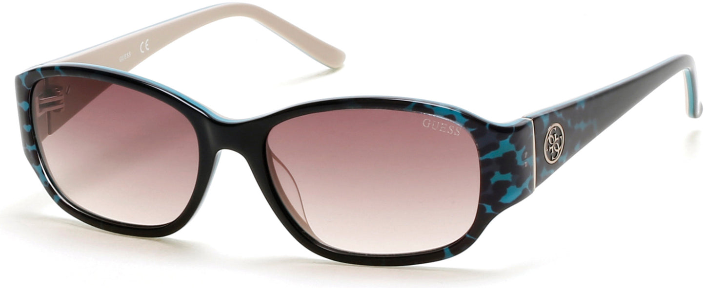 Guess GU7436 Sunglasses 89F-89F - Turquoise/other / Gradient Brown