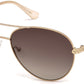 Guess GU7470-S Pilot Sunglasses 28F-28F - Shiny Rose Gold With Crystal Stones/brown Gradient Lens