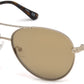 Guess GU7470-S Pilot Sunglasses 32G-32G - Shiny Gold With Crystal Stones/brown Mirror Lens