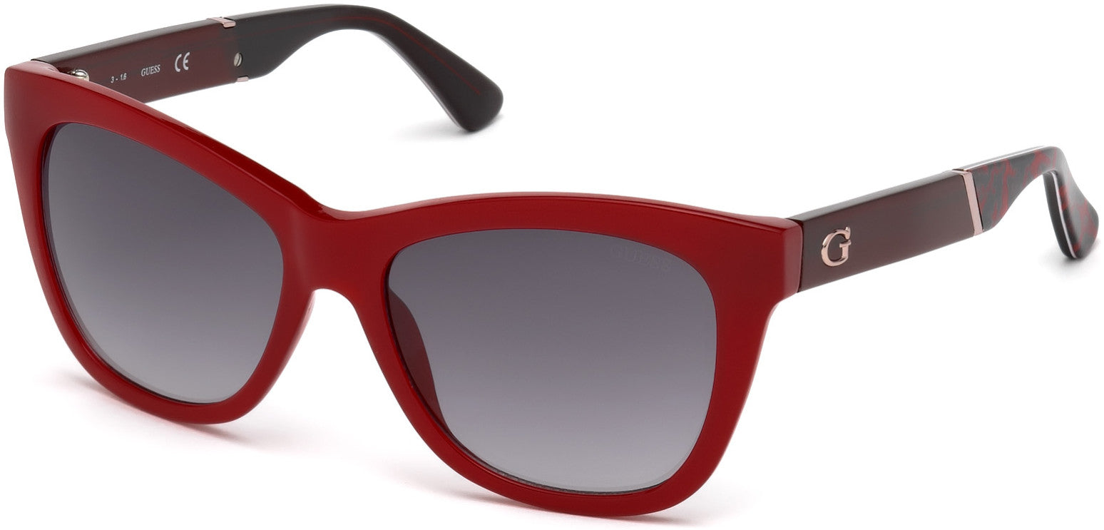 Guess GU7472 Geometric Sunglasses 69B-69B - Shiny Bordeaux / Gradient Smoke