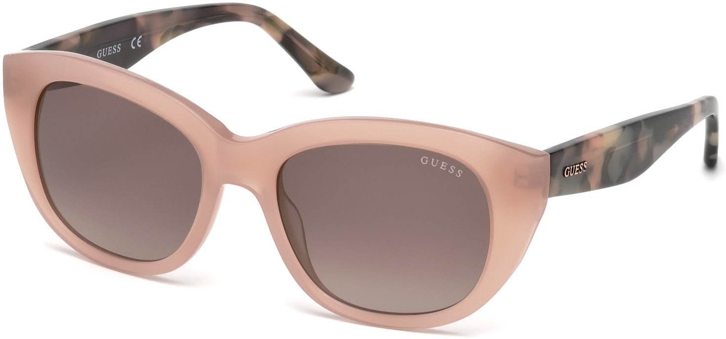 Guess GU7477 Oval Sunglasses 72F-72F - Shiny Pink / Gradient Brown