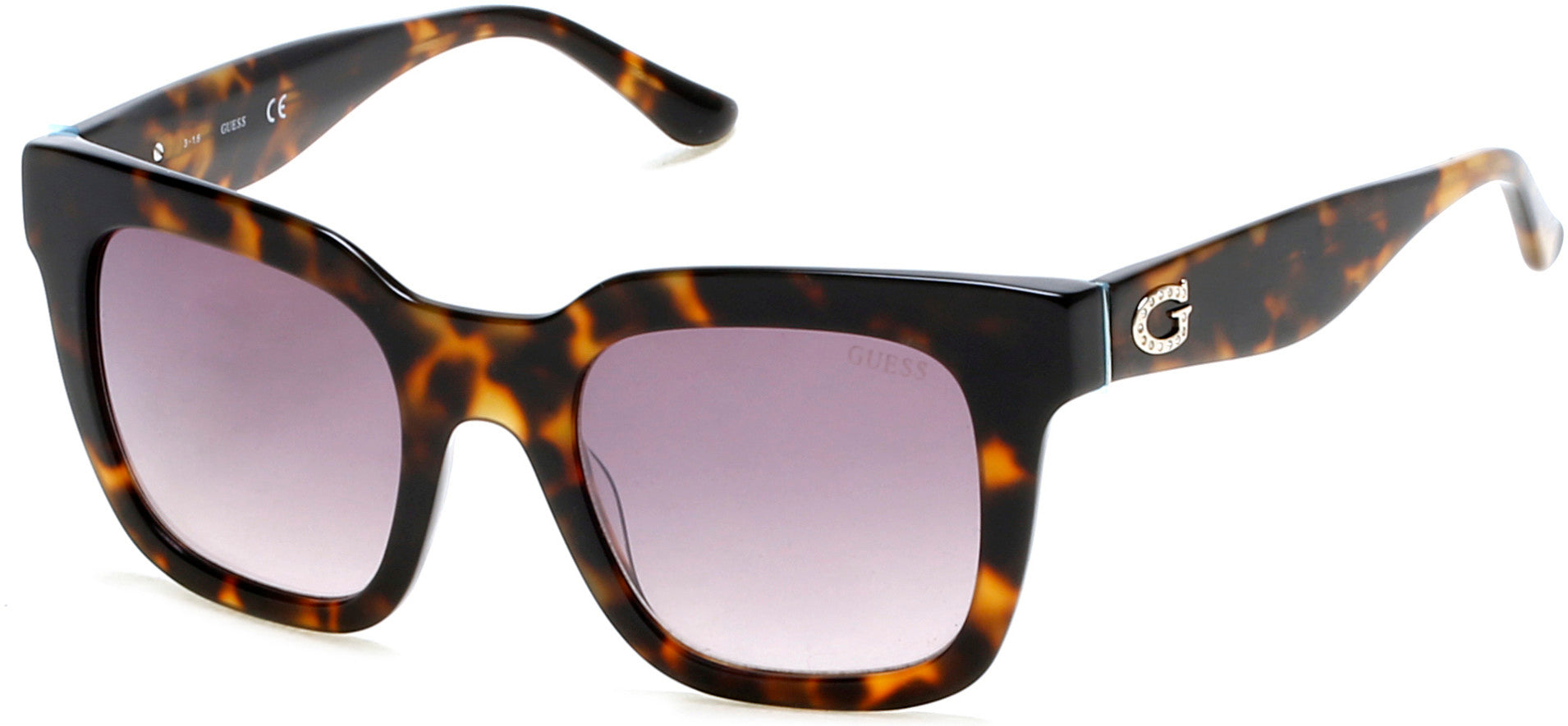 Guess GU7478-S Geometric Sunglasses 52G-52G - Dark Havana / Brown Mirror