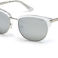 Guess GU7482 Geometric Sunglasses 21C-21C - White / Smoke Mirror