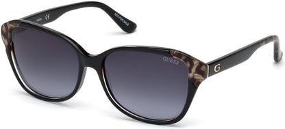 Guess GU7510 Geometric Sunglasses 05B-05B - Black/other / Gradient Smoke