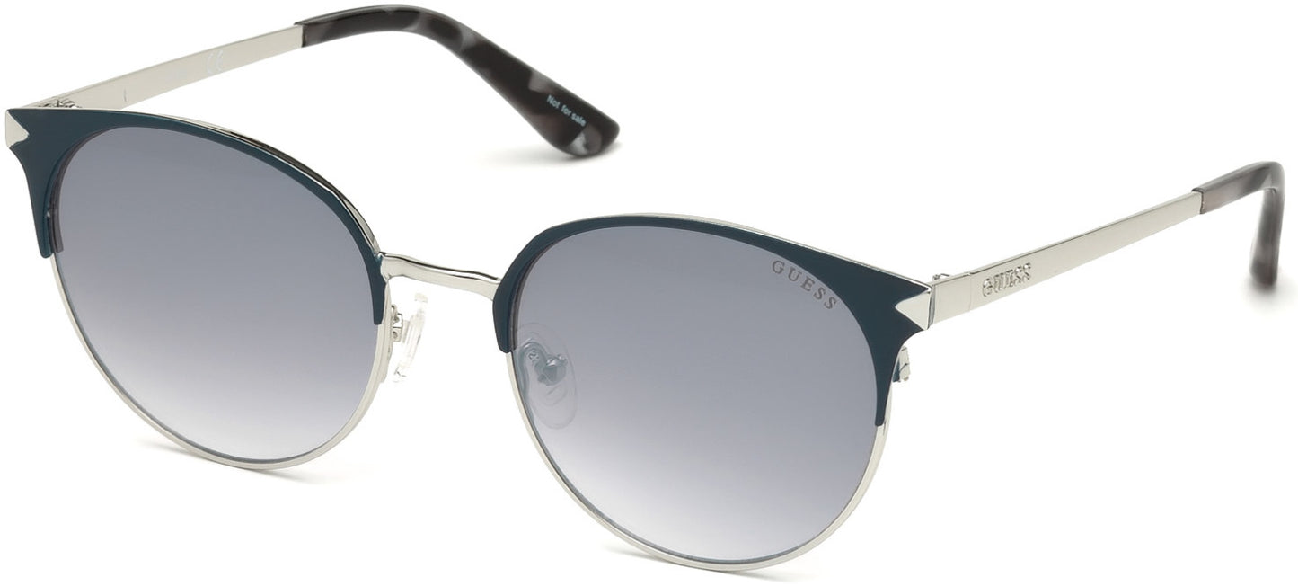 Guess GU7516 Cat Sunglasses 91X-91X - Matte Blue / Blu Mirror