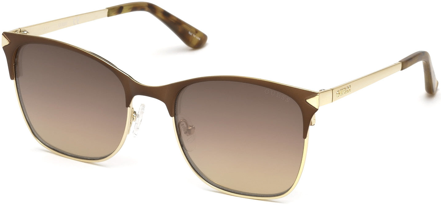 Guess GU7517 Square Sunglasses 49G-49G - Matte Dark Brown / Brown Mirror