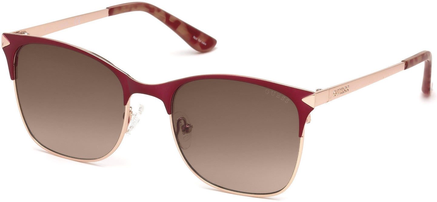 Guess GU7517 Square Sunglasses 70F-70F - Matte Bordeaux / Gradient Brown