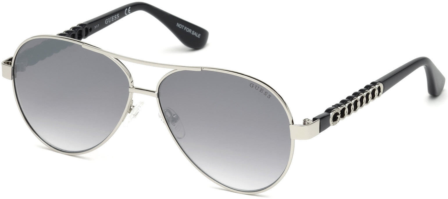 Guess GU7518-S Pilot Sunglasses 10X-10X - Shiny Light Nickeltin / Blu Mirror