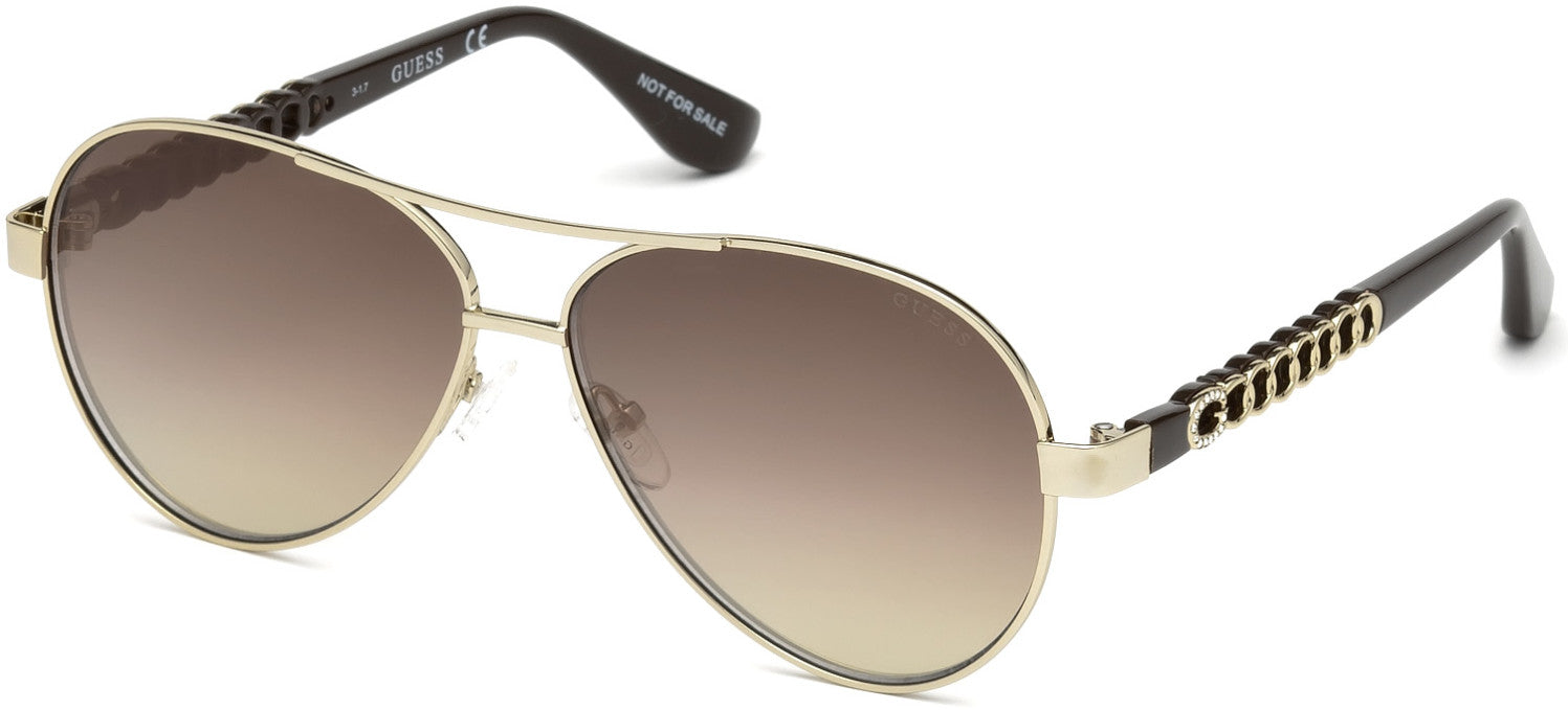 Guess GU7518-S Pilot Sunglasses 32G-32G - Gold / Brown Mirror