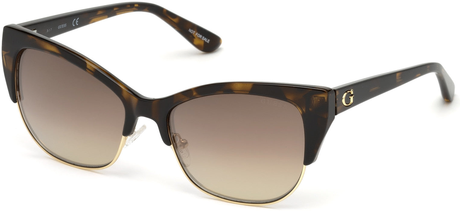Guess GU7523 Cat Sunglasses 52X-52X - Dark Havana / Brown Mirror