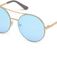 Guess GU7559 Pilot Sunglasses 28X-28X - Shiny Rose Gold / Blu Mirror