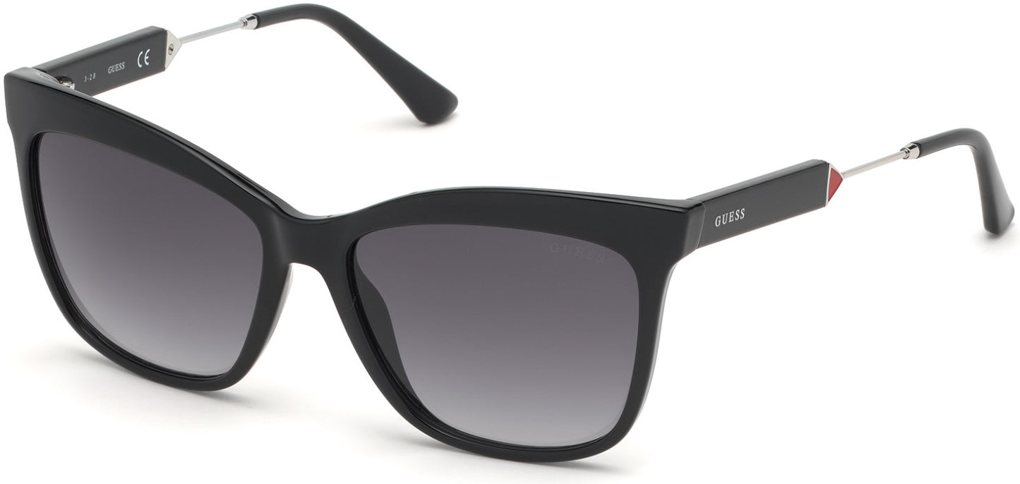 Guess GU7620 Geometric Sunglasses 01B-01B - Shiny Black  / Gradient Smoke