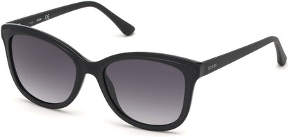Guess GU7627 Geometric Sunglasses 01B-01B - Shiny Black  / Gradient Smoke Lenses