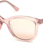 Guess GU7627 Geometric Sunglasses 74U-74U - Pink  / Bordeaux Mirror Lenses