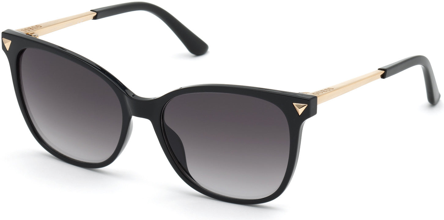 Guess GU7684 Square Sunglasses 01B-01B - Shiny Black  / Gradient Smoke
