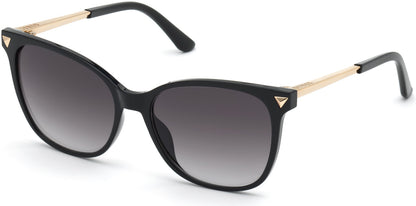 Guess GU7684 Square Sunglasses 01B-01B - Shiny Black  / Gradient Smoke