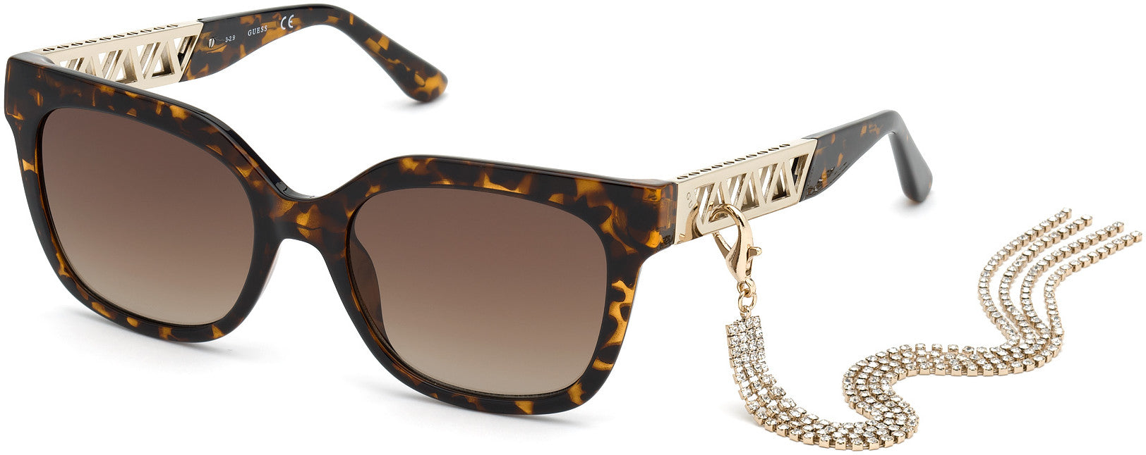 Guess GU7691 Square Sunglasses 52F-52F - Dark Havana / Gradient Brown