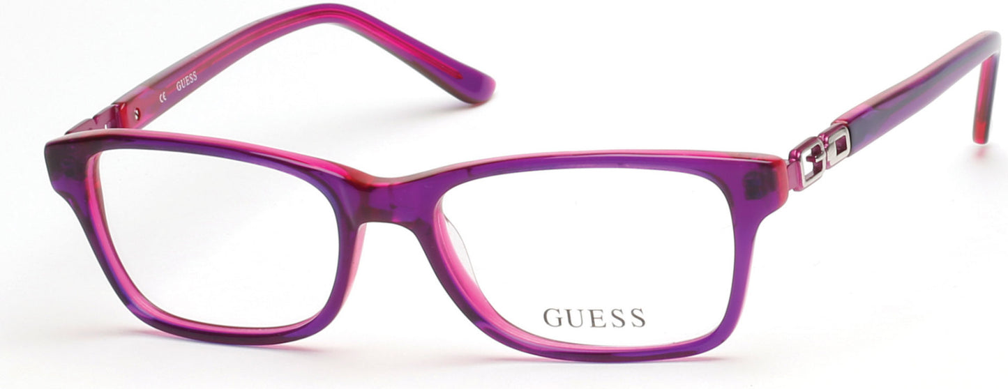 Guess GU9131 Rectangular Eyeglasses 083-083 - Violet