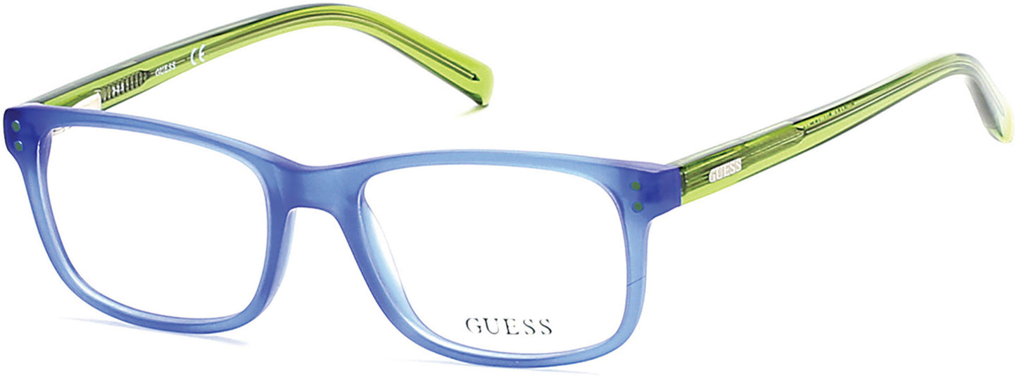 Guess GU9161 Geometric Eyeglasses 091-091 - Matte Blue