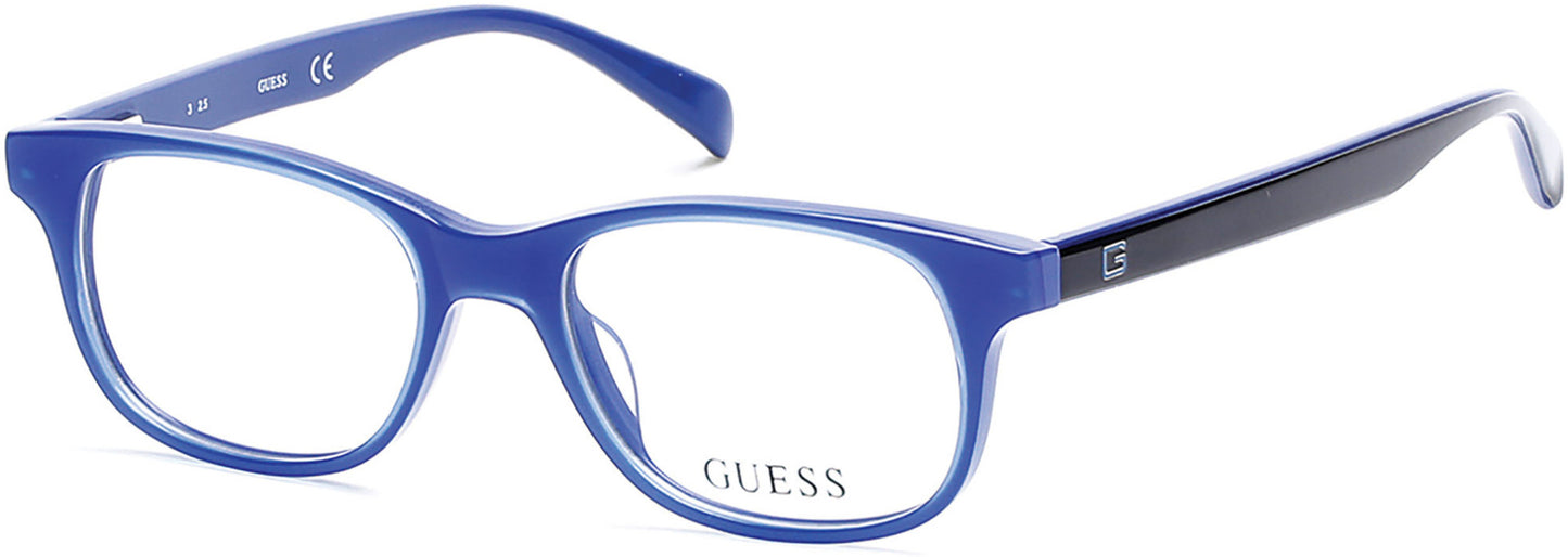 Guess GU9163 Geometric Eyeglasses 090-090 - Shiny Blue
