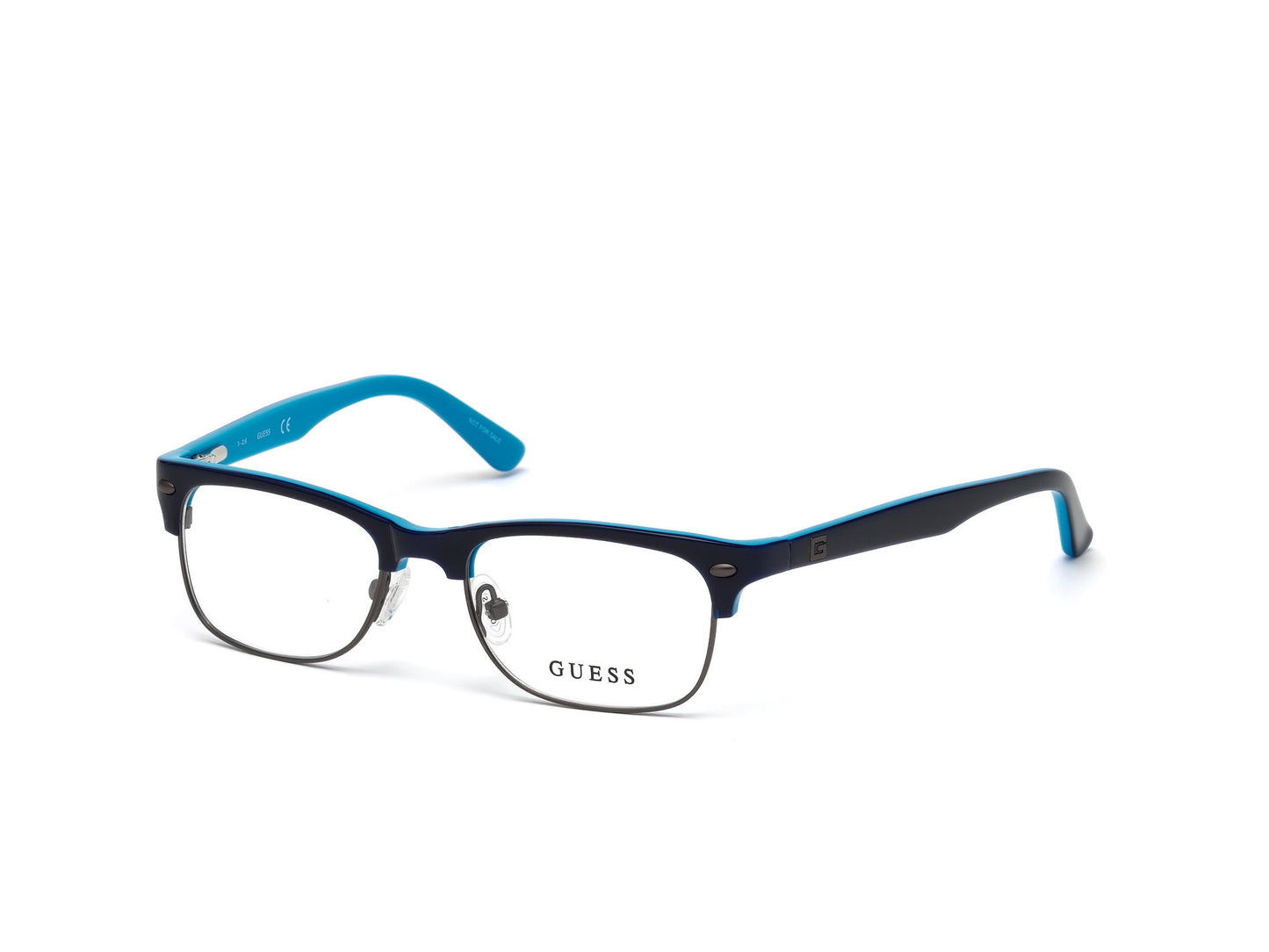 Guess GU9174 Browline Eyeglasses 090-090 - Shiny Blue