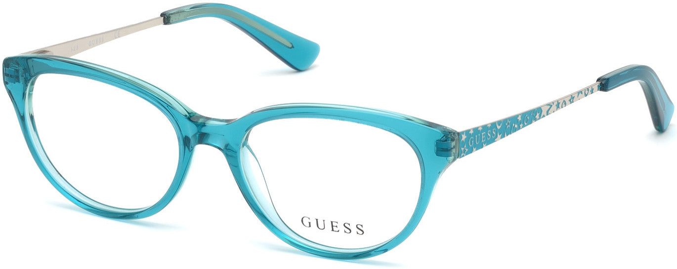 Guess GU9185 Cat Eyeglasses 081-087 - Shiny Turquoise