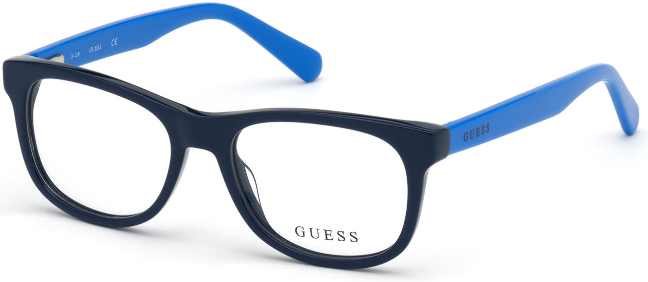 Guess GU9195 Rectangular Eyeglasses 090-090 - Shiny Blue