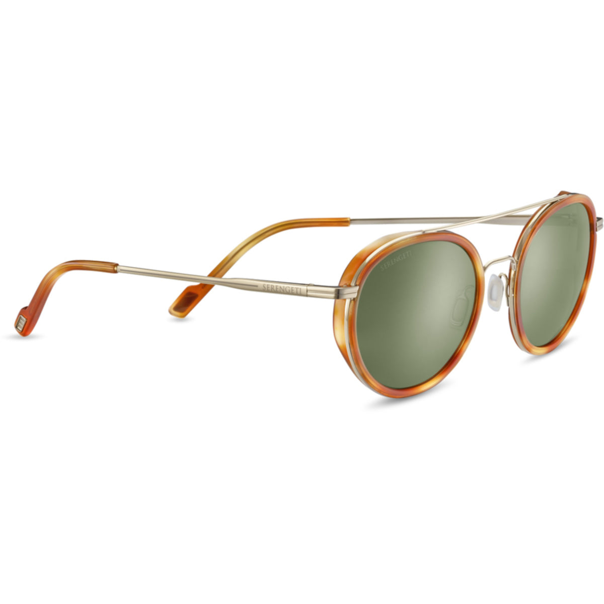 Serengeti Geary Sunglasses  Light Gold Orange Turtoise Acetate Medium, Large