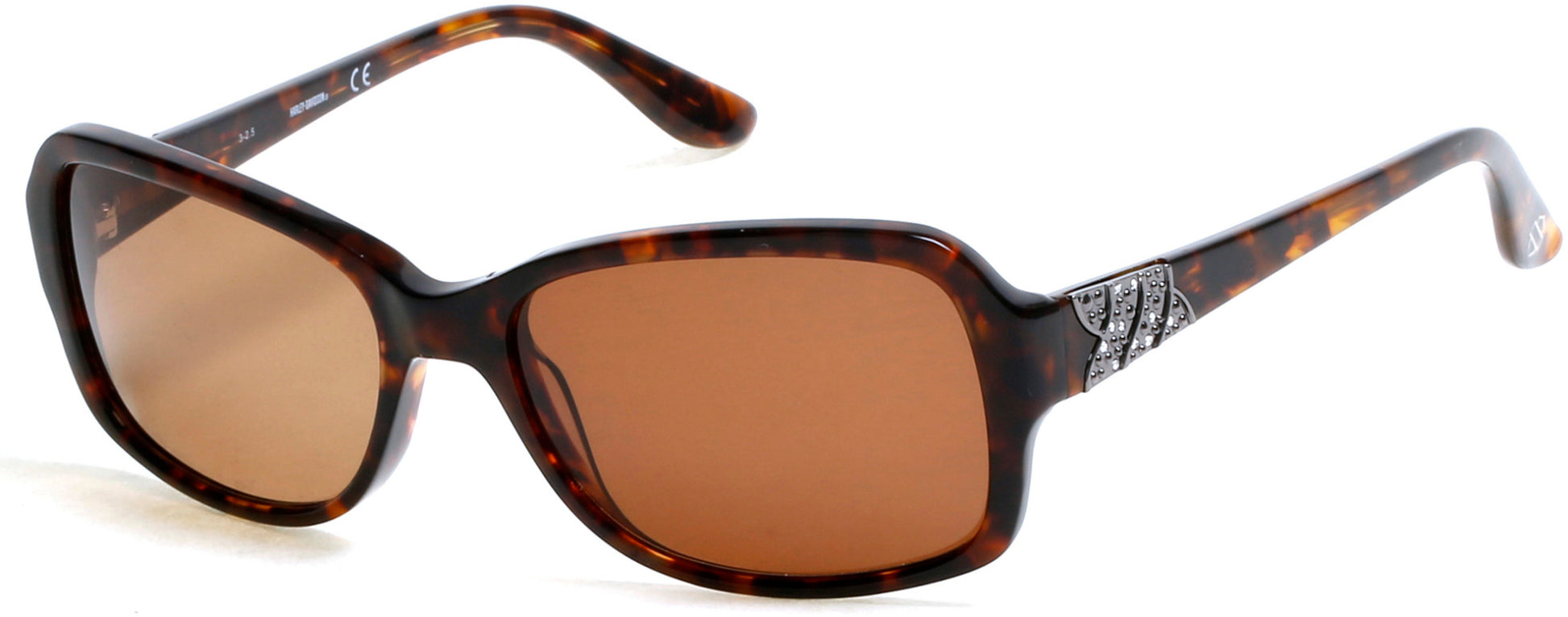 Harley-Davidson HD0300X Round Sunglasses 52E-52E - Dark Havana / Brown