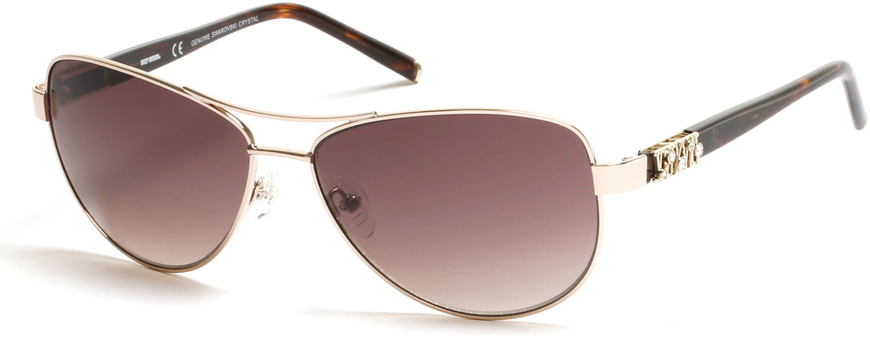 Harley-Davidson HD0304X Sunglasses 32F-32F - Gold / Gradient Brown